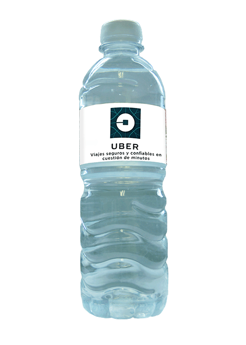 Botella con publicidad
